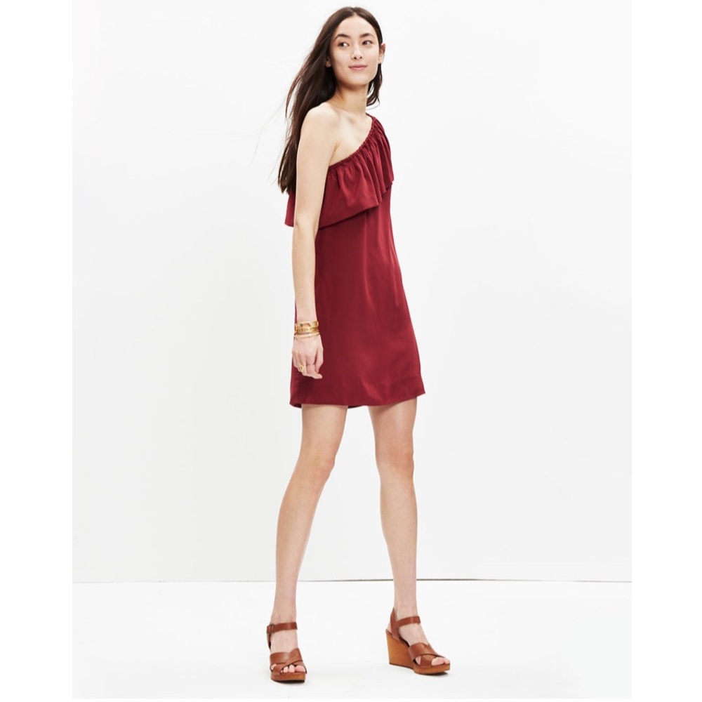 Madewell Silk One-Shoulder Dress